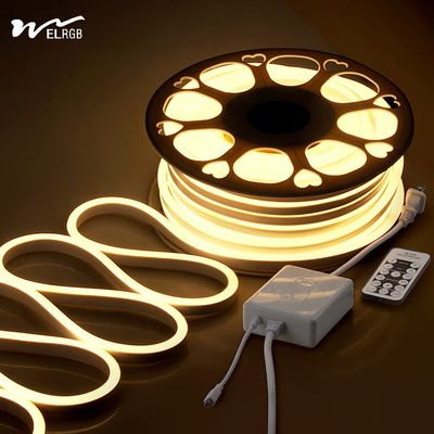 quality 120 एलईडी नियोन रस्सी रोशनी 110V 220V कट करने योग्य रिमोट कंट्रोल पट्टी प्रकाश factory