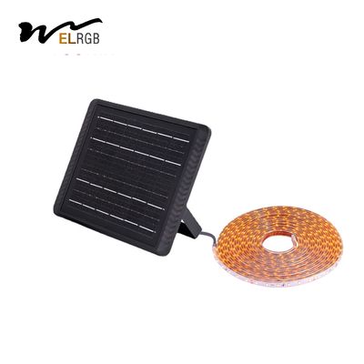 quality 2200k 10 मीटर सौर प्रकाश पट्टी आउटडोर सौर संचालित रस्सी रोशनी factory